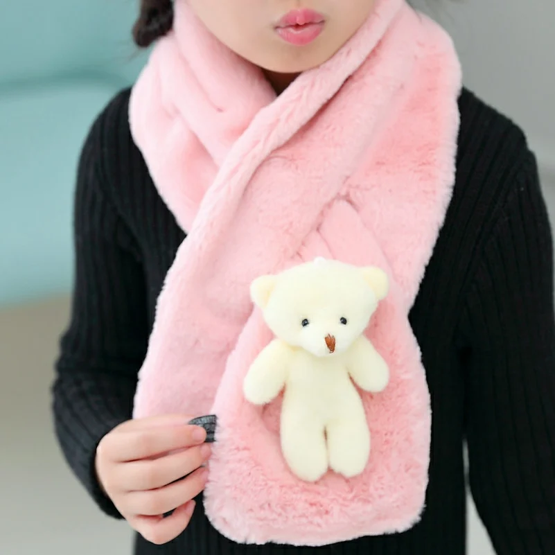 Детский Теплый зимний шарф в форме перекрещивания милый объемный мультяшный