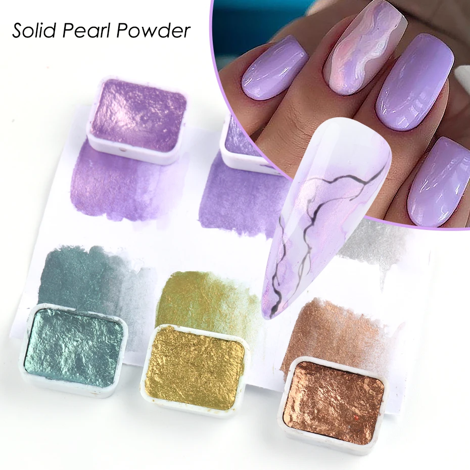 Акварельная краска пигмент для ногтей Блестящий Твердый жемчужный порошок