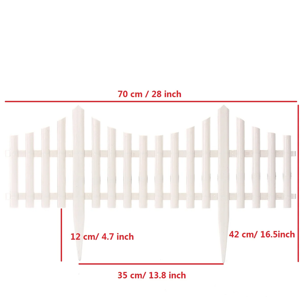 

12pcs Round Fence Garden Plastic Rail Fence Indoor Outdoor Lawn Patio DIY Mini Small Fence Barrier