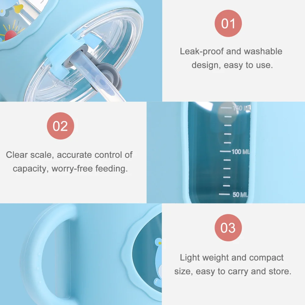 

1Pc 250ml Measuring Straw Cup Breast Container Children Cup with Scale