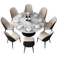 Rotating minimalist slab telescopic dining table multi-functional modern minimalist round table table table