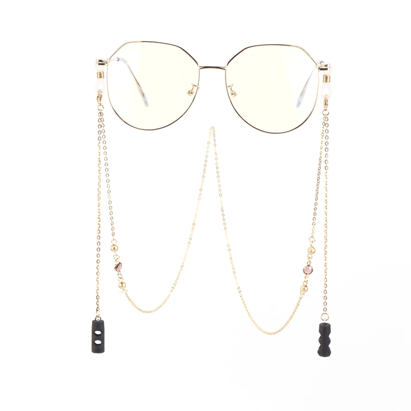 

Multifunctional Glass Geostone Metal Beads Lanyard Glasses Chain Wireless Headphones Anti Lost Earphone Strap for Airpods Pro