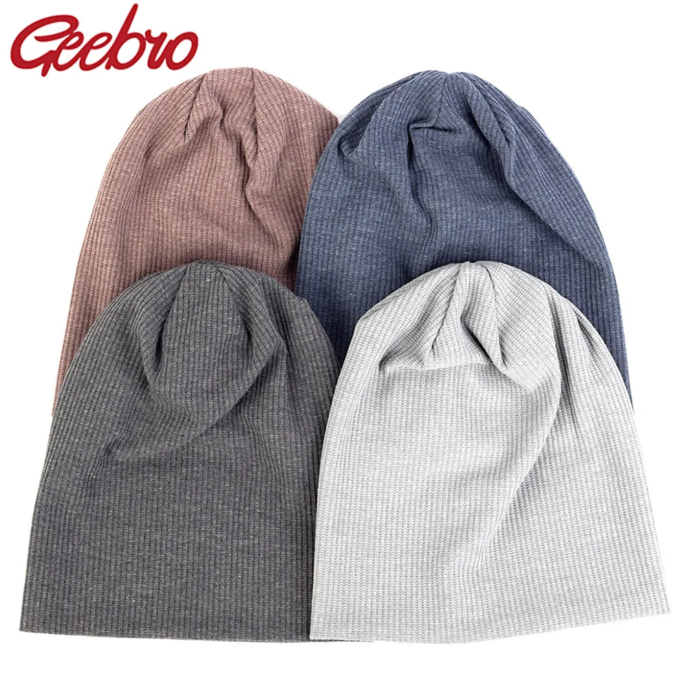 Шапка унисекс в стиле хип хоп Geebro теплая вязаная шапка рубчик с черепом для