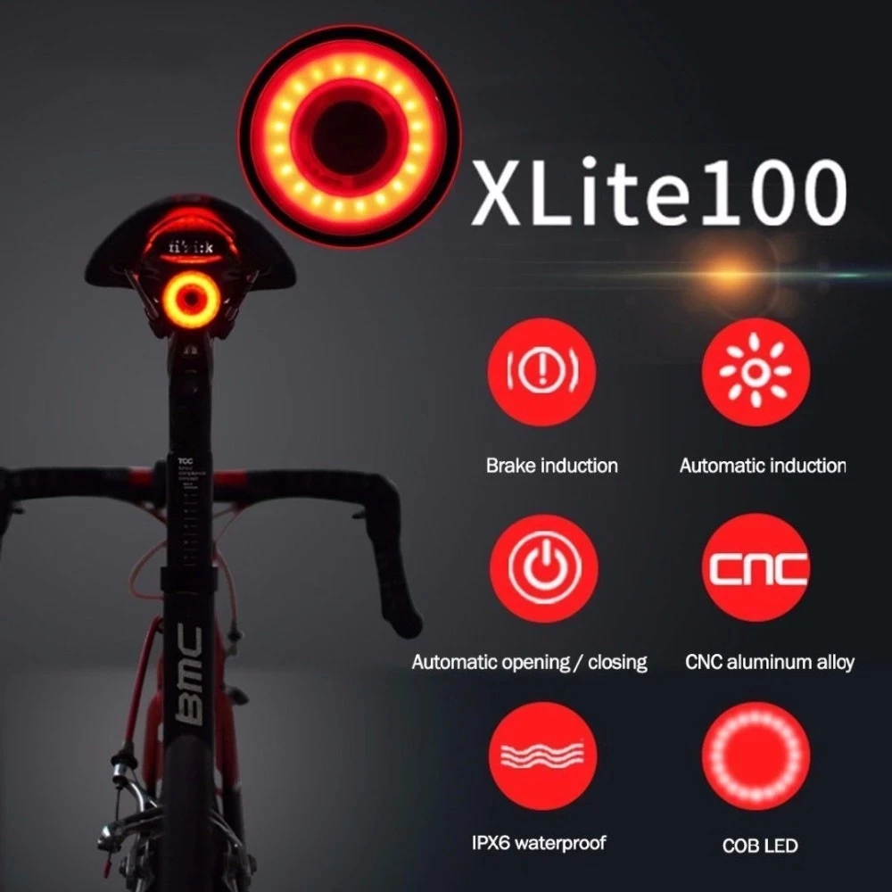 Enfitnix Xlite 100 IPX6 зарядка через USB дорожный велосипед MTB сзади светильник седло