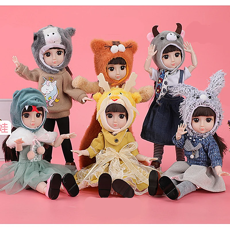 

30 см BJD кукла 12 Китайский Zodiac15 подвижные шарнирные куклы Животные платье игрушки милое платье макияж BJD волосы DIY игрушка подарок для девочек