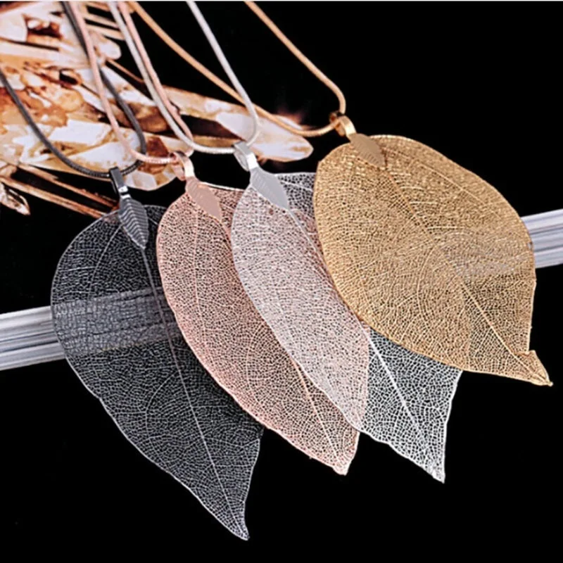 

2021 European And American Fashion Retro Leaf Necklace Ladies Necklace New Wild Creative Leaf Pendant Necklace