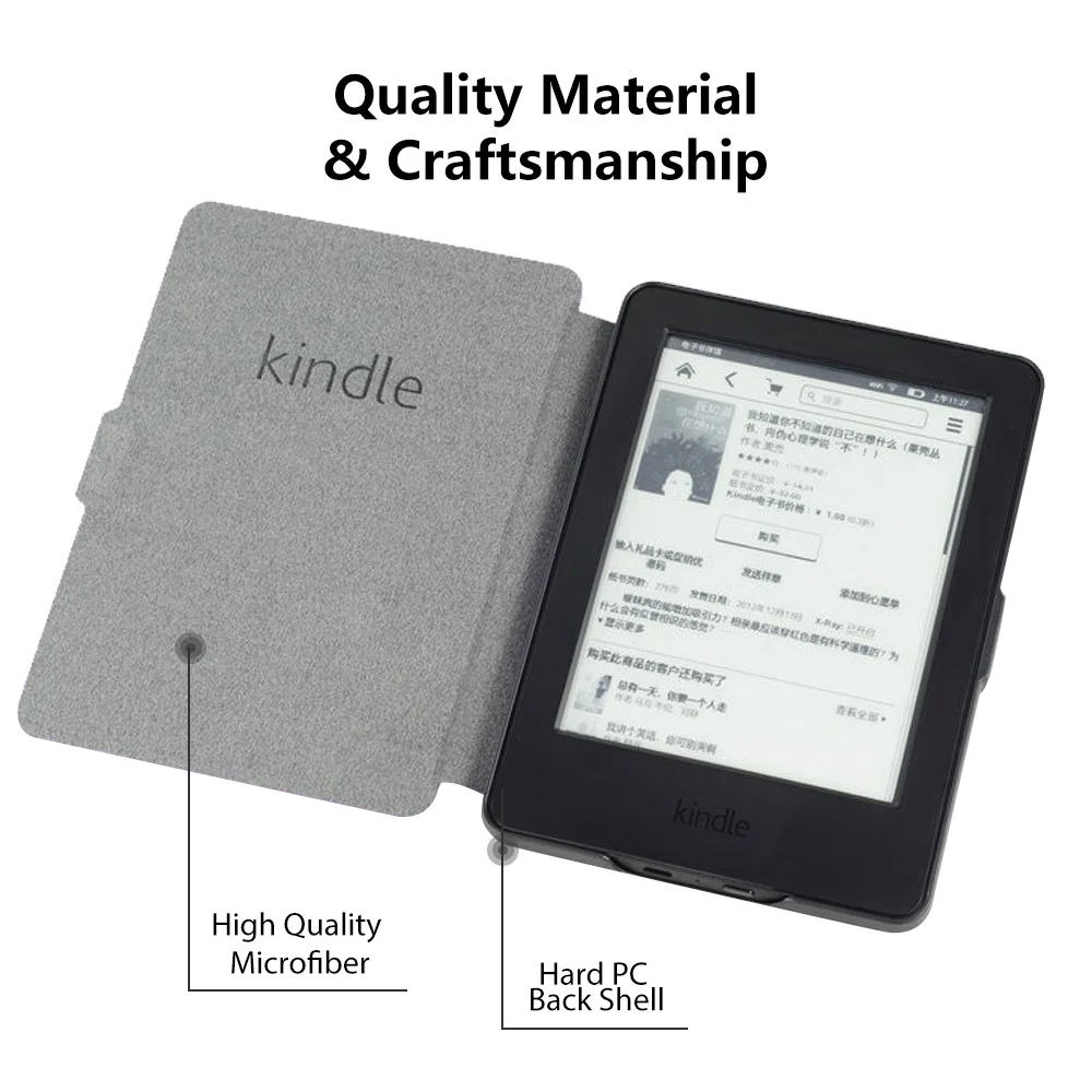 Умный чехол для Kindle 7 го поколения тонкий 2014 Магнитный из искусственной кожи с