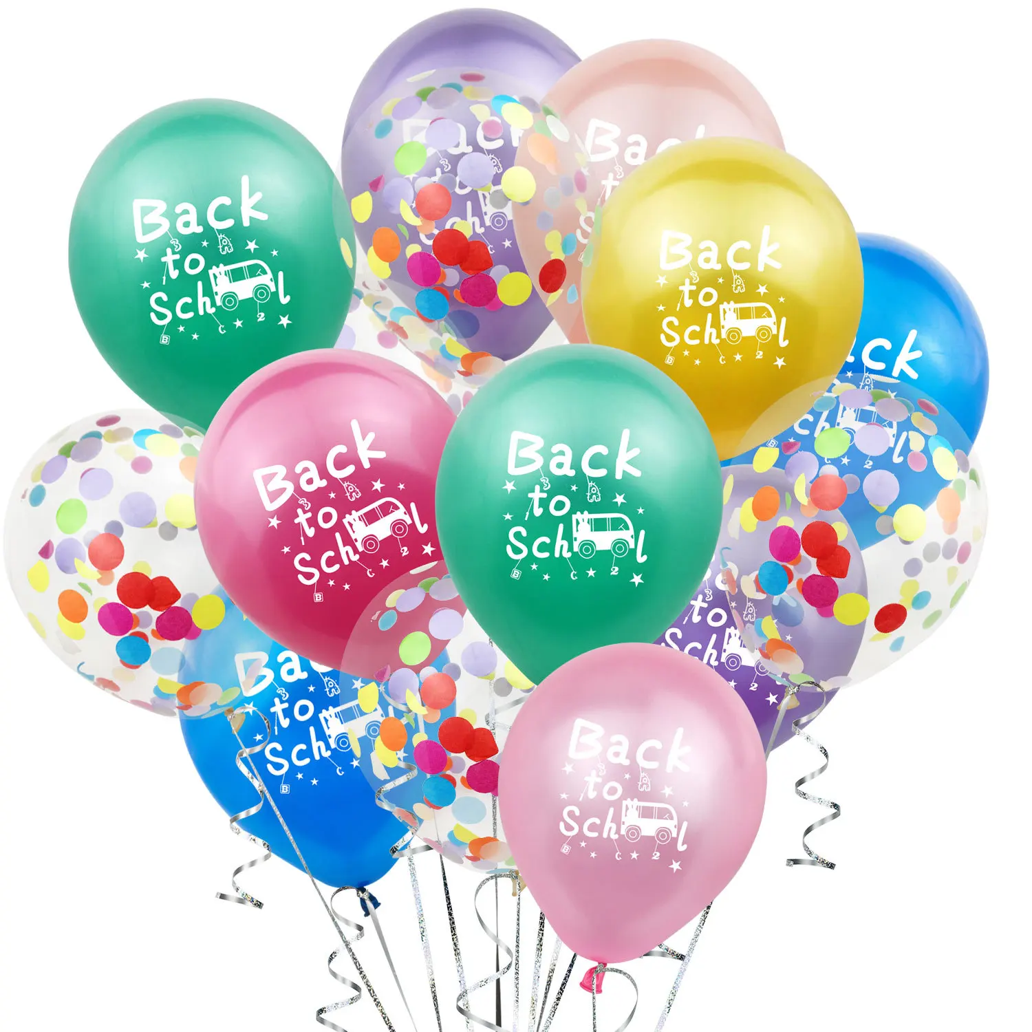 15 шт./лот конфетти Воздушные шары 12 дюймов красочные back to school латексные воздушные