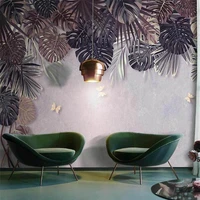 custom 3d wallpaper mural tropical plant leaves interior decoration wall art painting wall papers home decor living room bedroom