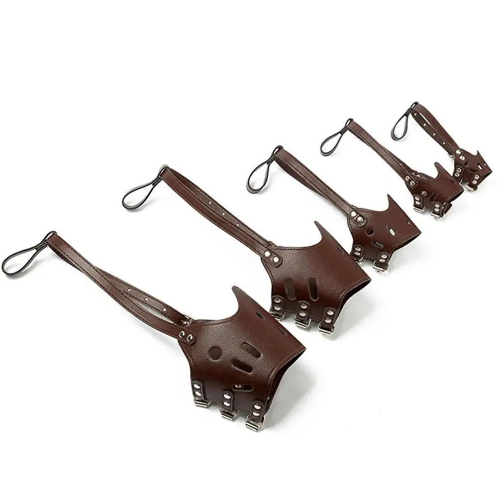 HiMISS мягкий намордник против лая из искусственной кожи укусов жевания груминга