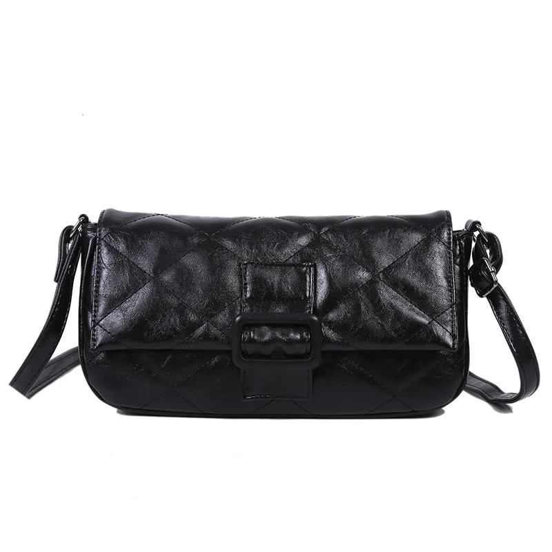 

2019 Luxury Classical Black Women Messenger Bag Brand Fashion Pu Leather Small Square Pack Lattice Lady Shoulder Crossbody Bag