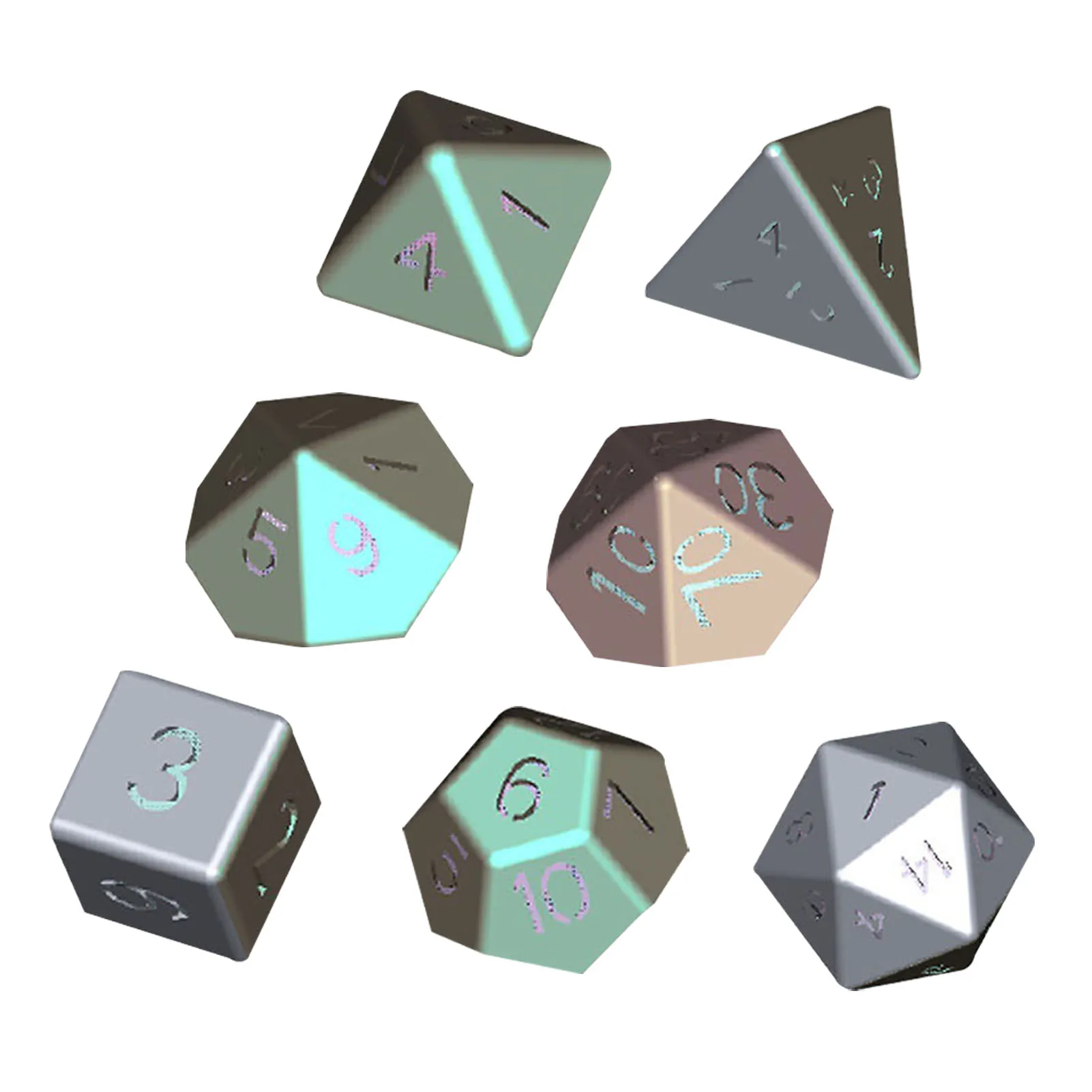 

7pcs For Party Home Funny Entertainment Toy Reusable Not Rechargeable Board Games Polyhedral Glow Dice Set ABS Bar Portable KTV