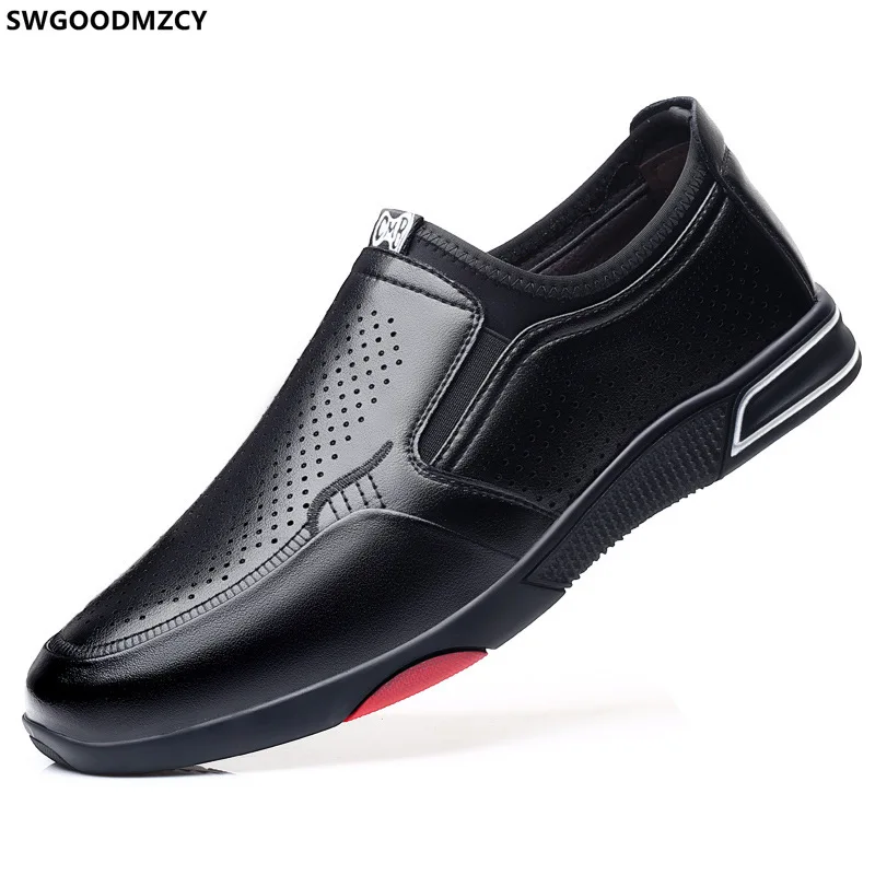 

Breathable Mens Shoes Genuine Leather Slip on Shoes Men Fashion Men Loafers Shoes Italian Werkschoenen Casuales Office 2023