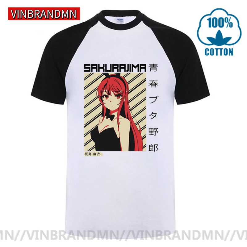 Японская манга МАИ сакураджима мошенник не мечтает о кролике женская футболка