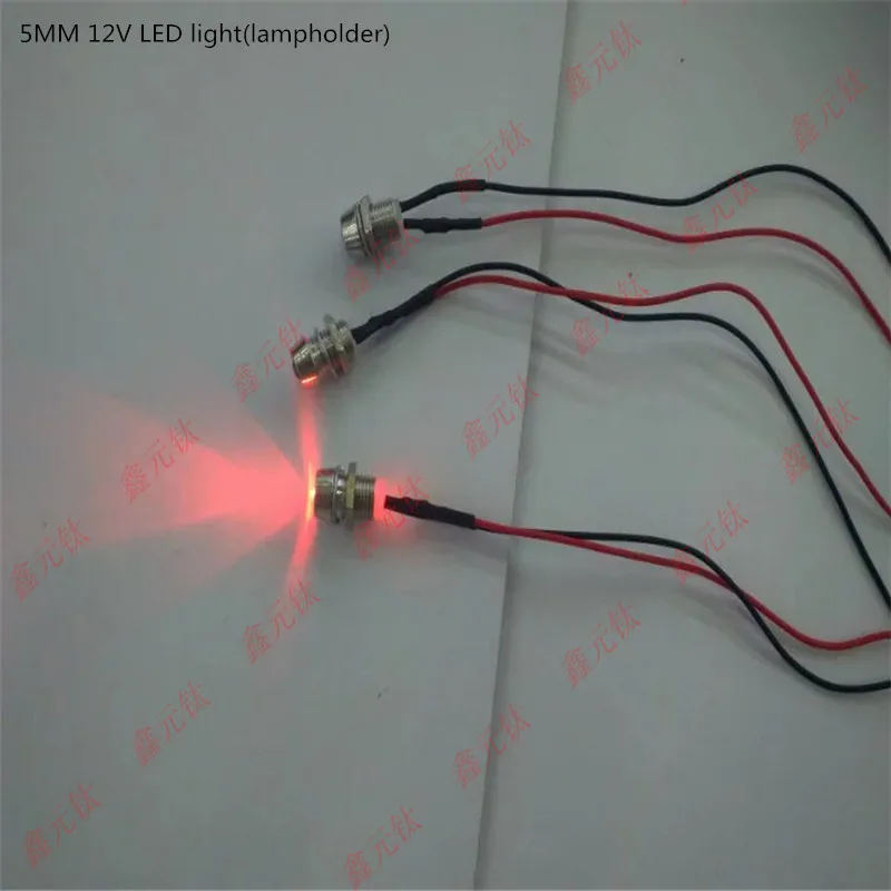 Lamp bead with lamp holder 5MM 12v highlight red yellow blue green white warm white orange pink purple ice blue bead 20pcs/lot