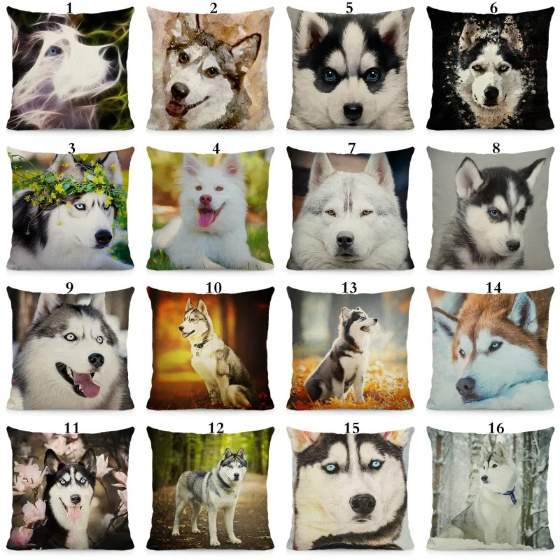XUNYU Siberian Husky Подушка Чехол для дома дивана автомобиля декоративная наволочка 45x45