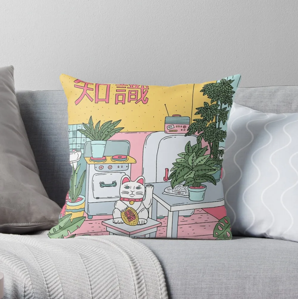 

Maneki Plants Throw Pillow Cushion Cover Polyester throw pillows case on sofa home living room car seat decor 45x45cm