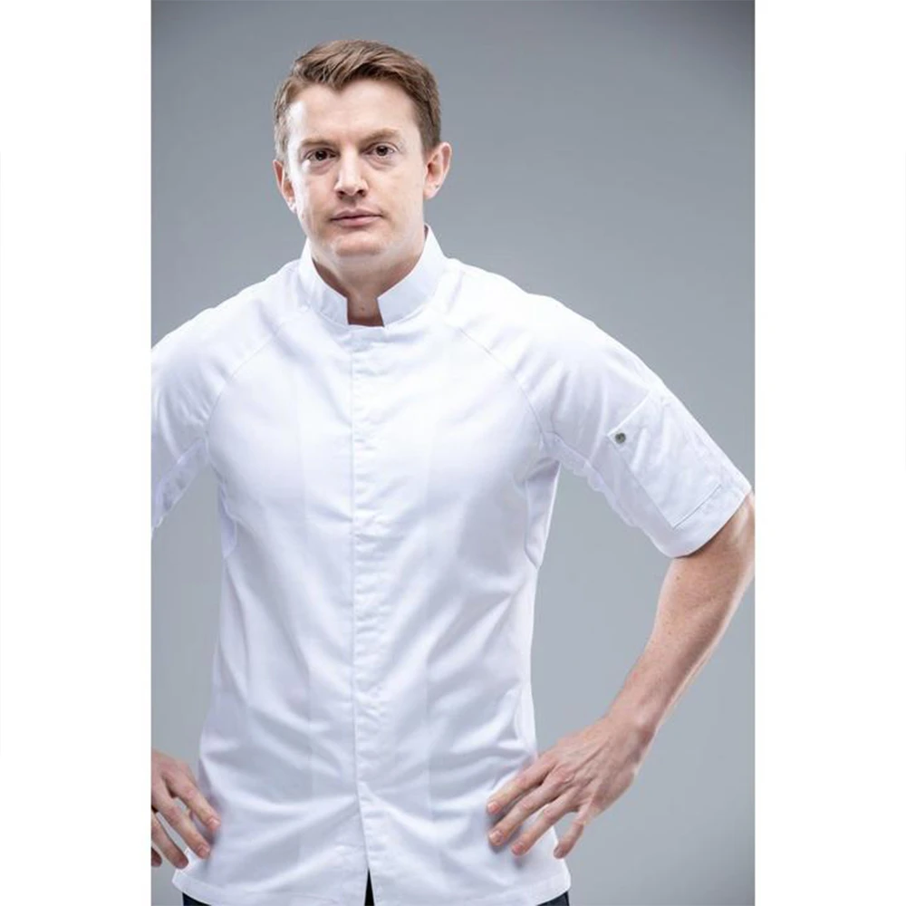 Униформа шеф повара из сетчатой ткани дышащая рубашка с коротким рукавом для