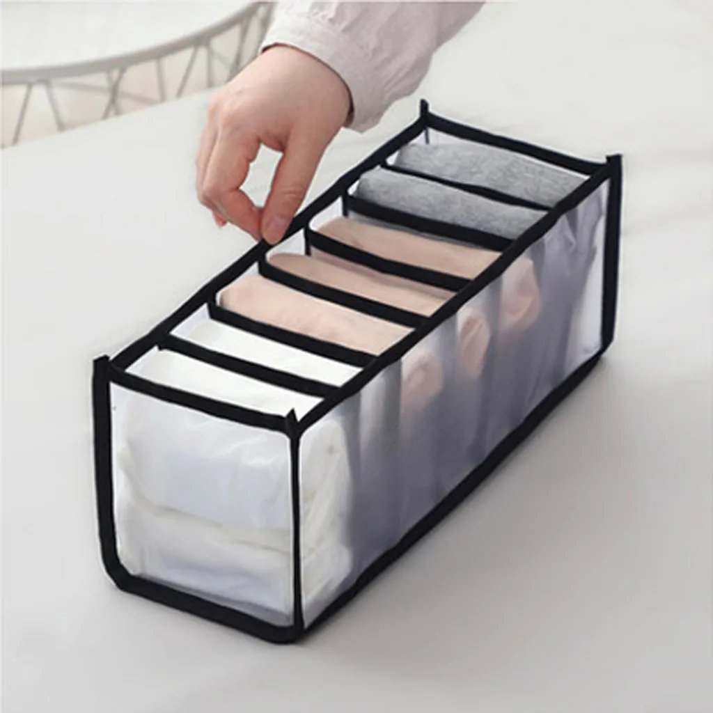 

Transparent Underwear Storage Box With Compartments Socks Bra Underpants Organizer Drawers Closet Divider Storage Box Cabinet