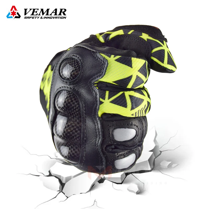 Мотоциклетные Перчатки VEMAR мужские кожаные дышащие перчатки для мотогонок