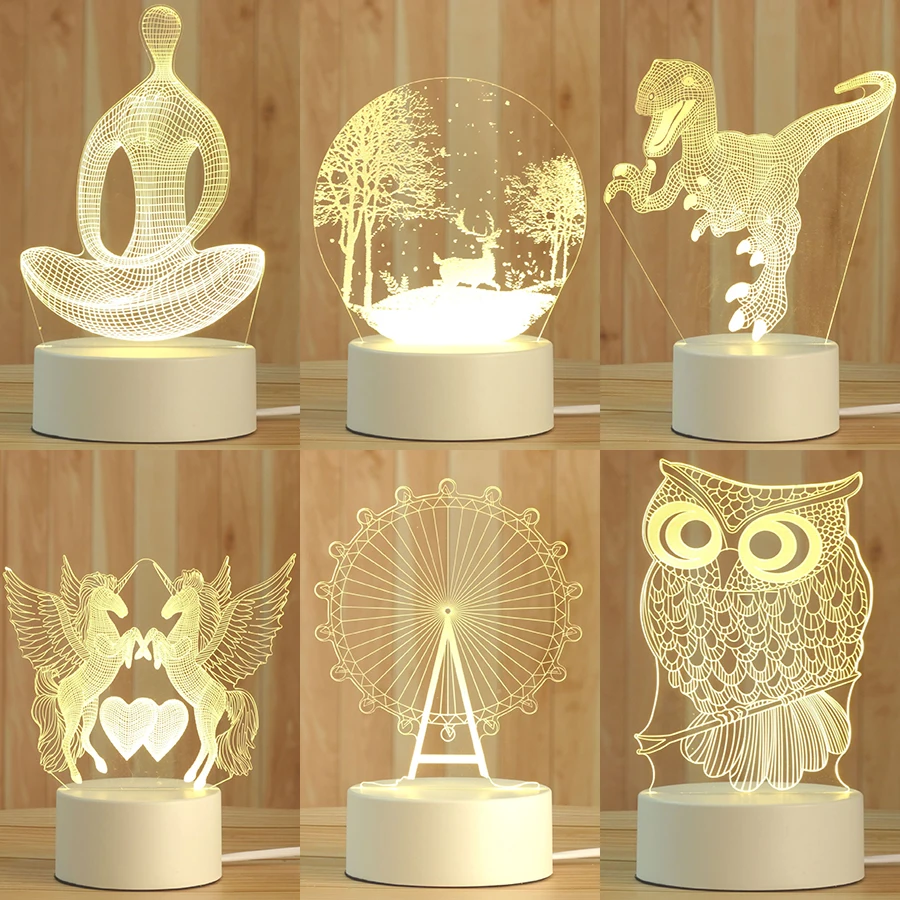 Мультяшный 3D Новый светодиодный светильник Новое поступление детская лампа для