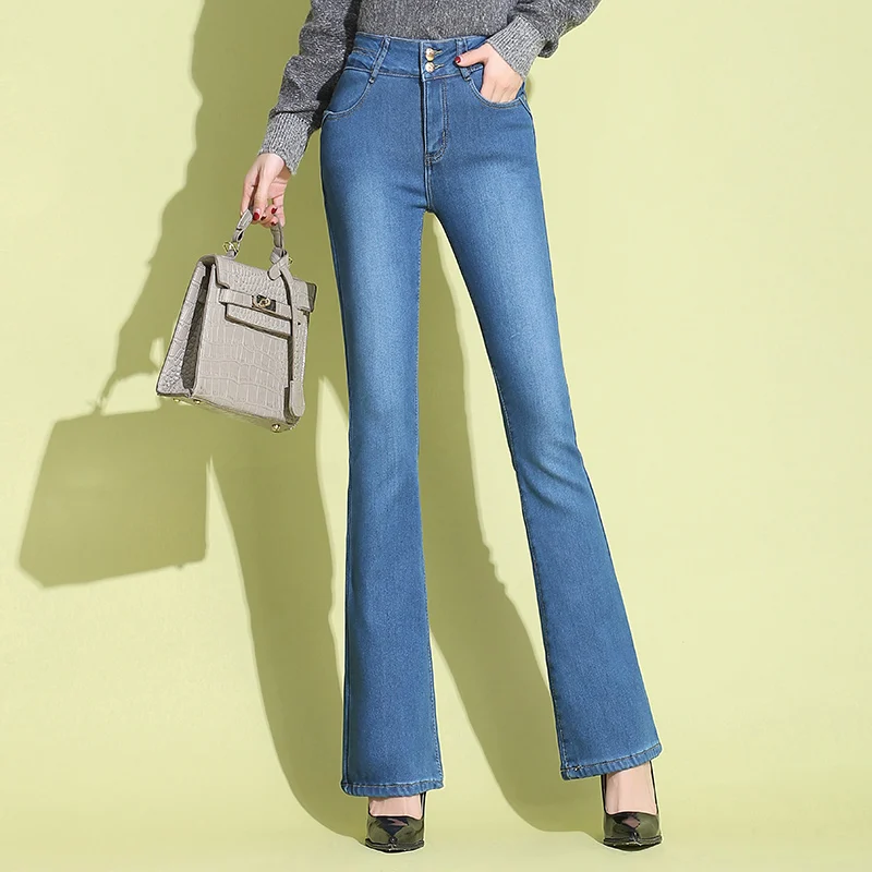 Женские вельветовые джинсы с высокой талией повседневные Стрейчевые брюки синие