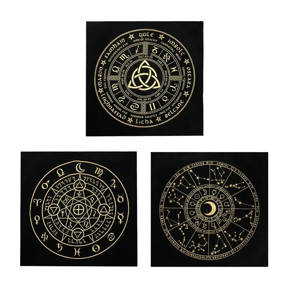 

Скатерть Таро С созвездиями, скатерть для гадания, алтарь, бархатный коврик, настольная игра, астрология, планшет с изображением оракла и ка...