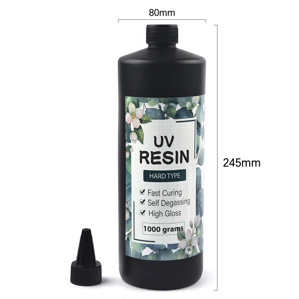 1000G Quick-Drying UV Resin Glue Clear Hard Resin Glue For DIY Open Bezel Black Pendant Making Epoxy Resin Glue