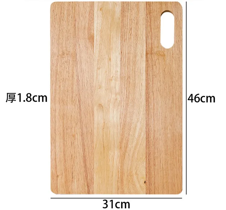 

Wood Chopping Board with Handle Cutting Board Whole Rubber Wood household mildew antibacterial fruit board