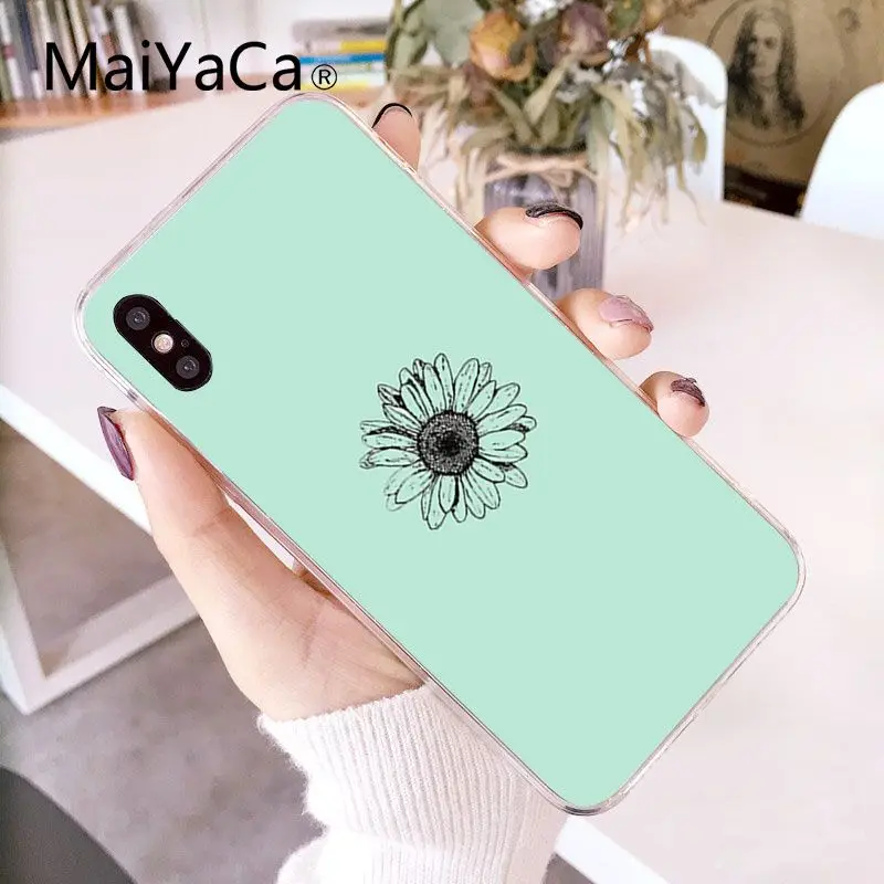 MaiYaCa простой маленький Свежий мятный зеленый DIY Роскошный чехол для iPhone X XS MAX 6 6s 7 7plus 8 8Plus 5 5S SE XR 10