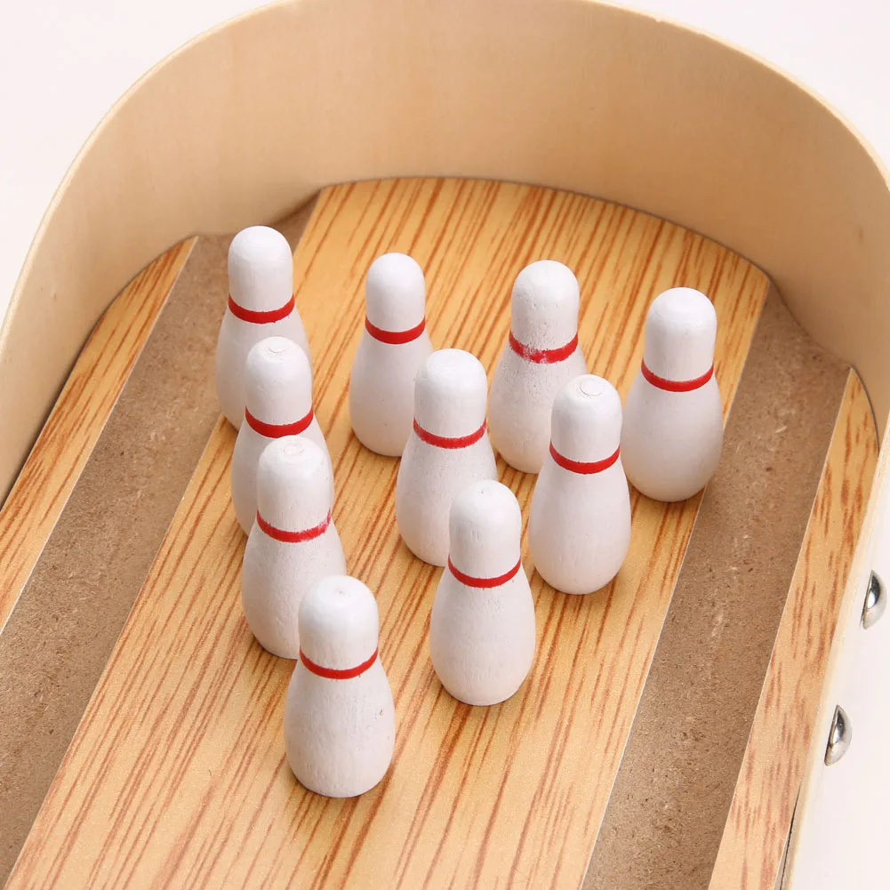 

Child Toys Wooden Mini Desktop Bowling Game Toy Set Fun Indoor Parent-Child Interactive Table Game Bowling Developmental Toy