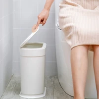 nordic white trash can plastic press toilet waterproof simple waste bin kitchen storage kosz na smieci household products 50