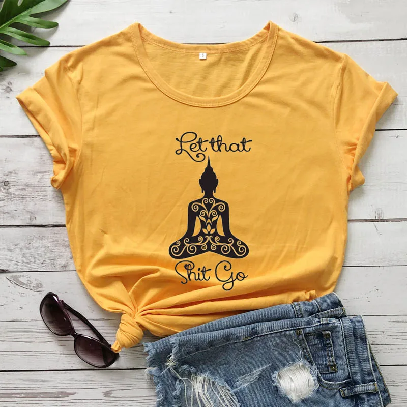 

Let that go women fashion reliigon young hipster graphic t shirt pure cotton grunge tumblr tees vintage gothic gift tops L460