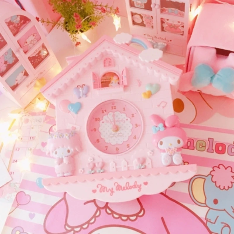 

3 Styles Cute Sanrios Melodyed Cinnamorolls Wall Clock 3d Wall Decor Kid Living Room Home Decoration Kawaii Christmas Gift