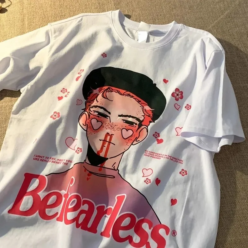 

women Harajuku tshirt punk clothing cartoon Print clothes Short Sleeve top cotton vintage apparel cloth letter t-shirt y2k