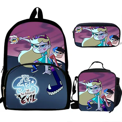 T9049 3PS Customized Cartoon star vs the forces of evil Print Backpack For Girls Boys Schoolbag Children Luch Bag Kids pencil bag - Цвет: T9049