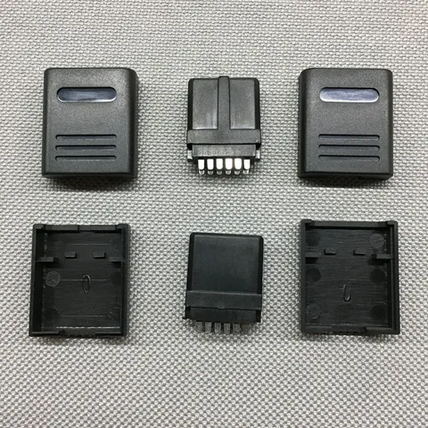 300 компл. для NGC SNES N64 SFC 12-контактный разъем мультивыхода, штекер кабеля, интерфейс для ремонта AV с черной пластиковой крышкой