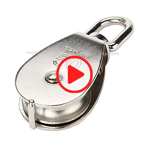 

M50 Stainless Steel Single Wheel Swivel Pulley Block 400kg (Silver)