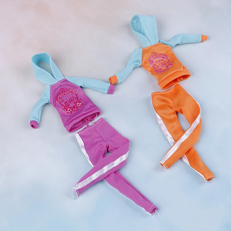 Сделай сам с цветочным принтом Спортивный костюм: толстовка + брюки для куклы