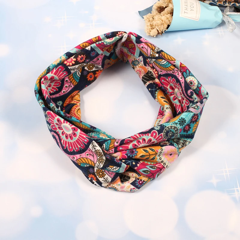 Головной убор с богемным принтом аксессуары для волос летняя повязка простой