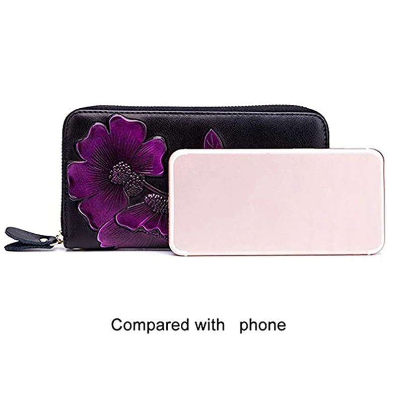

Women Blocking Wallet Zip Around Wallet Clutch Large Travel Purse