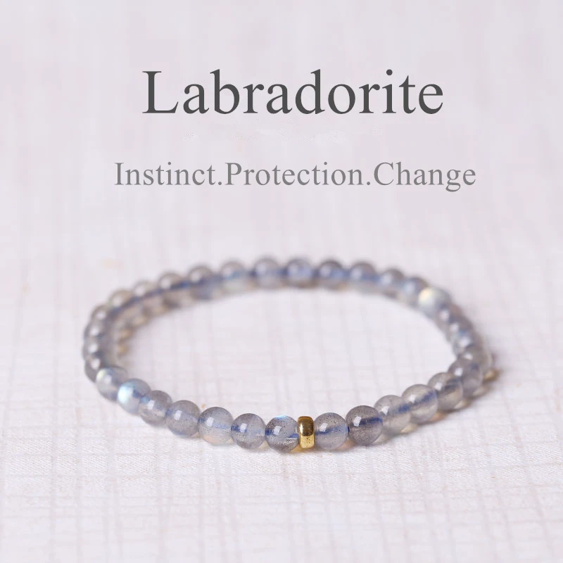 

Ювелирные изделия с лилиями 4 мм Лабрадорит высокого блеска серебро 925 пробы золотой цвет 7 ''-8'' для женщин и мужчин Модный богемный хороший п...