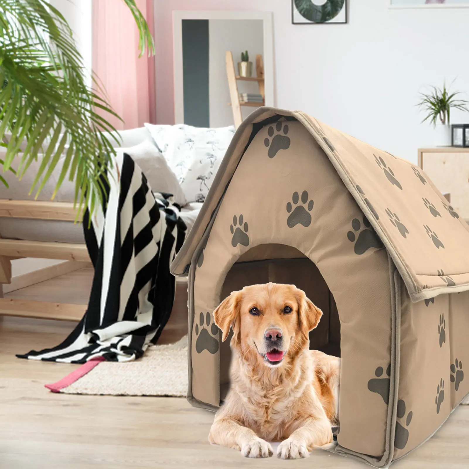 

Dog Bed Warm Cat House With Washable Mat Kitten Shelter Hut Puppies Kittens Rabbits Pets For Houses Porches Balconies Corridors