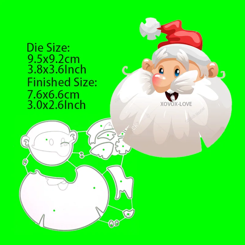 Счастливого Рождества большая борода Санта Клаус вырезанные штампы забавная