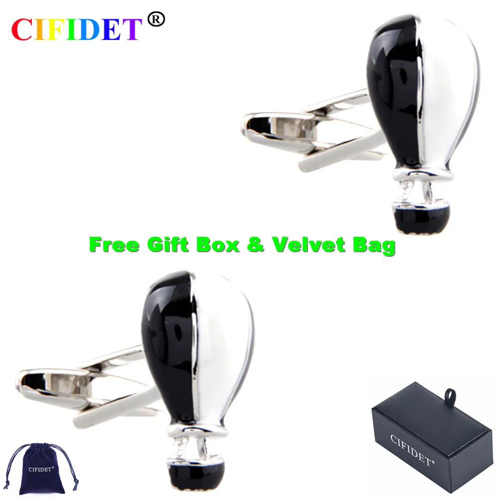 

CIFIDET бренд Запонки модные черные воздушные шары рубашка Запонки с бархатным мешочком и подарочной коробке ювелирные изделия Аксессуары под...