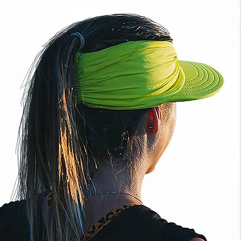 2022 Women's Summer Sun Hat New Fashion Ladies Ponytail Beach Elastic Sunscreen Hats For Female | Аксессуары для одежды