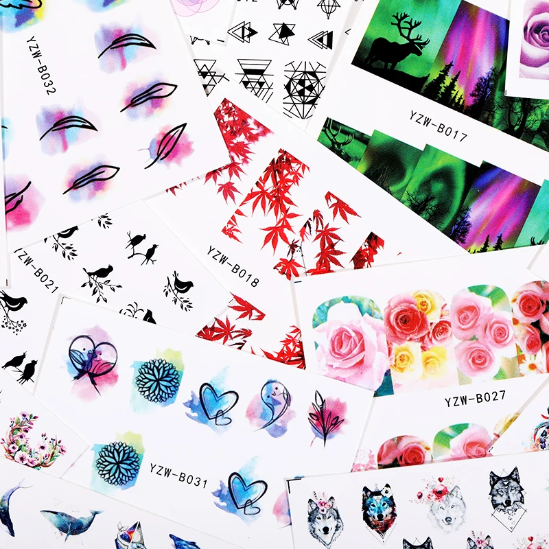 Красочные Водные наклейки Животные серии Цветок геометрический дизайн