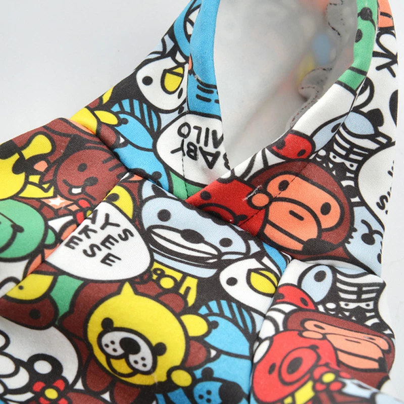 Зимние толстовки с капюшоном для собак пальто принтом животных куртка щенков