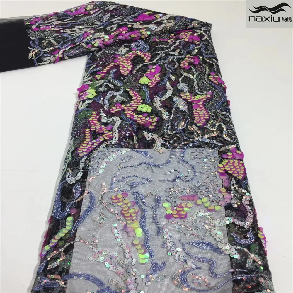 

Madison Африканской ажурной вышивкой кружевная ткань с блестками 2021 Высокое качество Новая мода кружева дизайн нигерийские кружева сеточка тк...