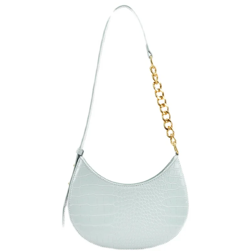 

New Stone Pattern Small Half-Moon PU Leather Crossbody Shoulder Bags for Women 2021 Fashion Lady Travel Handbags and Purses